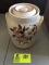 Hand Painted Floral Design Pottery Crock with Lid and Handles, 9
