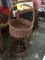 Wicker Double Basket with Handle, Bird Cage Type Style, 27