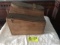 Antique Shoe Shine Box, Lid Opens for Storage, Brace for Shoe, One Pull Out Drawer, 13.5x8