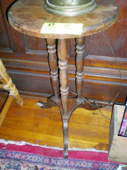 Wooden Lamp Table, 24" tall, 15" diameter, 3 footed base with spindle supports