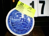 Small Hand Painted Blue Asian Designed China Dish, Marked Copeland Spode's Tower England