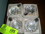 Four Silver Colored Tastevins with Medallions for Georges Duboeuf Wine, new in original boxes