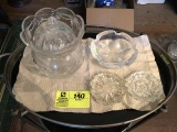 Group of Glass Items; includes Glass Jar (8