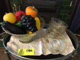 Hand Painted Glass Fruit Bowl (10