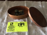 Wood Wind Up Music Box, Oval Shaped, 4.75