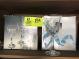 Group of Eight Lead Crystal Yale Goblets from The Toscany Collection; in original boxes