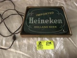 Vintage Heineken Sign, 10x8 (does not light up)