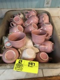 Tub of Pink Coffee Cups (not marked but match Fiesta in Lot 396), approx. 30 cups total