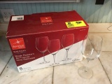 Eight All Purpose Wine Stemware Glasses, Made by Bormioli Rocco, Italy, new in box