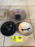 Three Small Pottery Dishes, 8.5