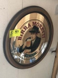 Framed Oval Advertising Mirror for Birra Moretti, approx. 21