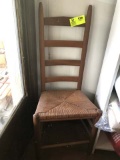 Ladder Back Woven Bottom Straight Chair, 42