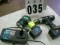 Hitachi DS140DMR drill, light, charger, 2 batteries,1 damaged
