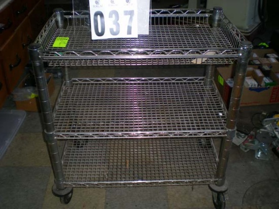 Metro cart on casters, 30" x 18" x 32" t