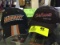 Carhartt 1889 Brown Cap with Red Lettering and Carhartt 1889 Black Cap with Orange