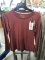 North River Outfitters Women's Long Sleeve Shirt, Size Medium, Rust/Burgundy Colored