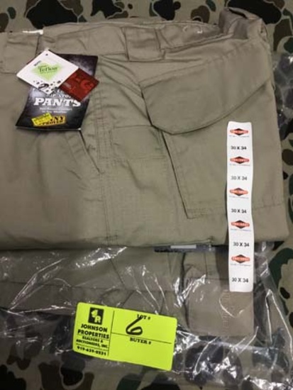 Two Pair Truspec 24-7 Series Tactical Pants, Size 30x34, Khaki
