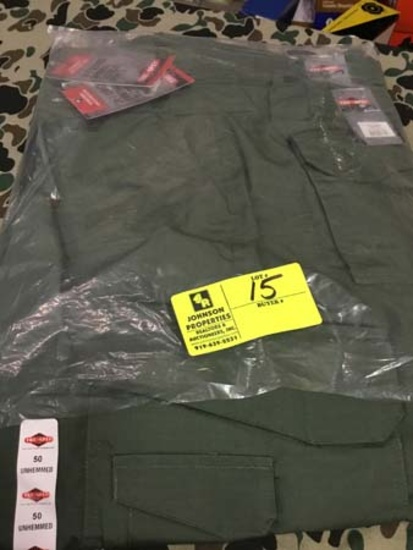 Two Pair Truspec 24-7 Series Tactical Pants, Size 50 Unhemmed, Green