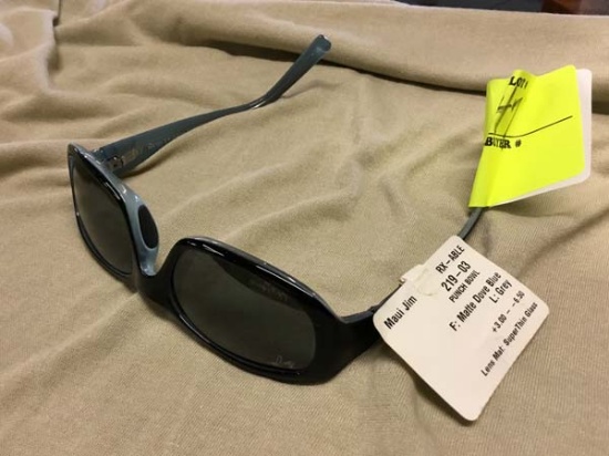 Maui Jim Punchbowl Sunglasses, Matte Dove Blue Frames with Gray Lenses, +3.00, #219-03