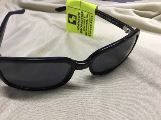 Ralph Sunglasses, Black Frames, #7518NS807, Scratch on Left Lens