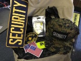 Security Camo Cap, Security Patches, and Security Badge