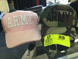 Army Green Camo Cap and Army Pink Cap with White Lettering