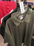 Group of Three Polo Shirts by Propper, DriDuke, Truspec, Size 2XL, Green, Black, and White
