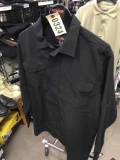 Truspec 24-7 Long Sleeve Shirt, Full Front Zipper with Velcro, Size Medium, Black