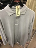Truspec Long Sleeve Polo Shirt, Size Medium, Gray