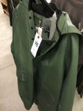 Rain Suit (Coat with Hood and Pants with Suspenders) Size XL, Green