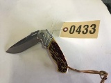 Elk Ridge Stainless Steel Custom Design Knife ERA 003 with Clip, 4
