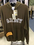 Rothco 2XL Army Zip Front, Front Pocket Hoodie Jacket, Olive with Olive and White Lettering