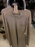 Under Armour Turtleneck Long Sleeve Shirt and Heatgear Long Sleeve Tee Shirt, Size Large, Tan