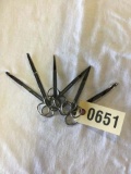 Three Pair of Medical Scissors with Sharp Points and Three Pair of Medical Scissors