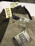 Two Pair of 5.11 Tactical Pants, Size 28x32, Khaki and Olive