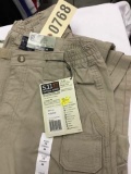 Two Pair of 5.11 Tactical Pants, Size 28x36, Both Khaki