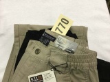 Two Pair of 5.11 Tactical Pants, Size 28x32, Khaki and Black