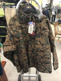 Tru-Spec Waterproof Parka with Hood, Size Large Regular, Camo