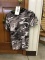 Three Kid's Short Sleeve Shirts, Size Large, Two Gray Camo and One Green Camo