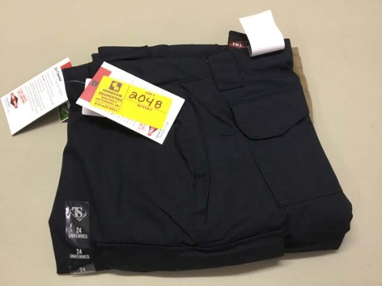 Two Pair of Tru-Spec Women's Tactical Pants, 24 Unhemmed Navy and 24x30 Brown