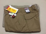 Two Pair of Tru-Spec Men's Tactical Shorts, 32 Brown and 38 Khaki