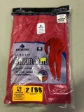 Indera Classic Rib Knit Cotton Union Suit, 100% Pure Cotton, Size Medium, Red