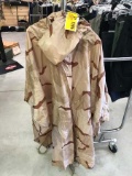 Desert Camo Rain Poncho/Coat, with Hood, in Travel Pouch