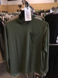 Three Under Armour Shirts, Two Long Sleeve and One Short Sleeve, Large, Tan and Olive; Tan Long Slee