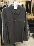 Three Wolverine Long Sleeve Button Up Shirts, XXL, Gray, Green Plaid and Blue Plaid (Flannel)