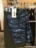 One Pair of Rothco Shorts, 2XL, Olive and One Pair of Blue Camo Shorts, 2XL