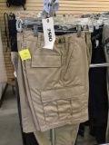 Three Pair of Men's Shorts, Small, Two Tan and One Blue Camo