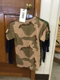 Four Kid's Shirts; Size Medium, Two Short Sleeved (Green Camo and Desert Camo) and Two Long Sleeved