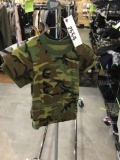 Three Kid's Shirts, Size XS, Green Camo, Olive, and Gray Camo