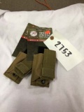 Two Rothco Single Pistol Mag Pouches, M.O.L.L.E. Compatible, Tan, #51005